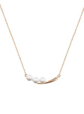 dellamo微笑珍珠纯银项链女气质