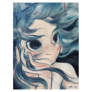 白日梦小姐客厅装饰画儿力力卡通小众艺术卧室挂画治愈儿童房壁画