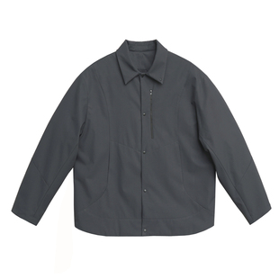 收留原创2025秋冬季男士翻领灰色外套派克服休闲商务棉服抗皱保暖