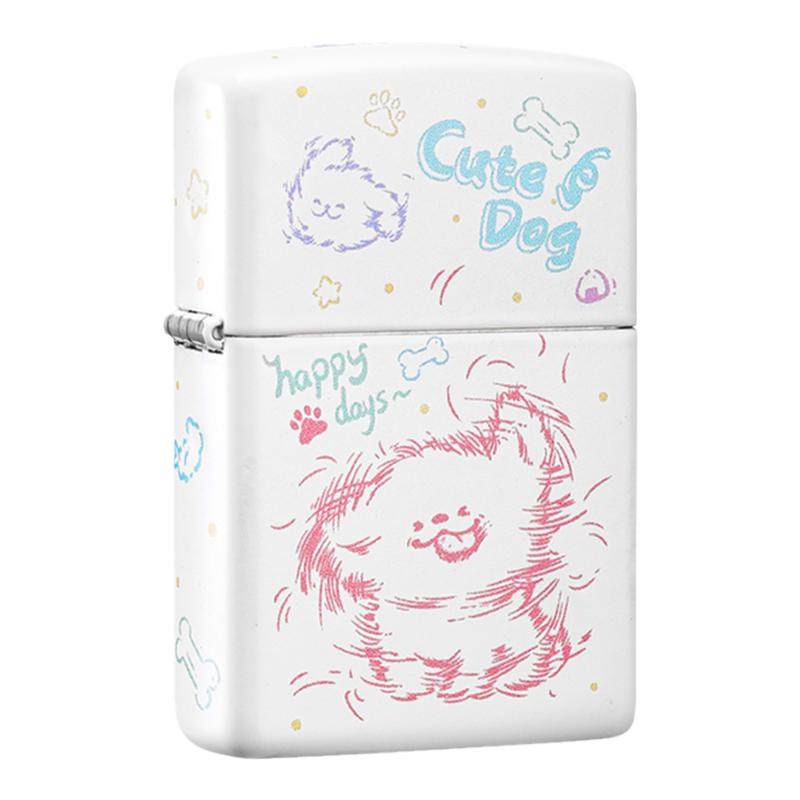 zippo打火机正品彩印 快乐小狗芝宝防风煤油创意生日节礼物送男生