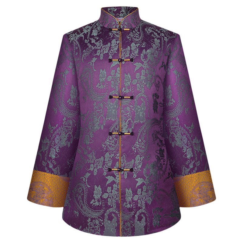 天佑伦高档提花紫韵寿衣女全套老年人冲喜寿服配件五件套殡葬用品
