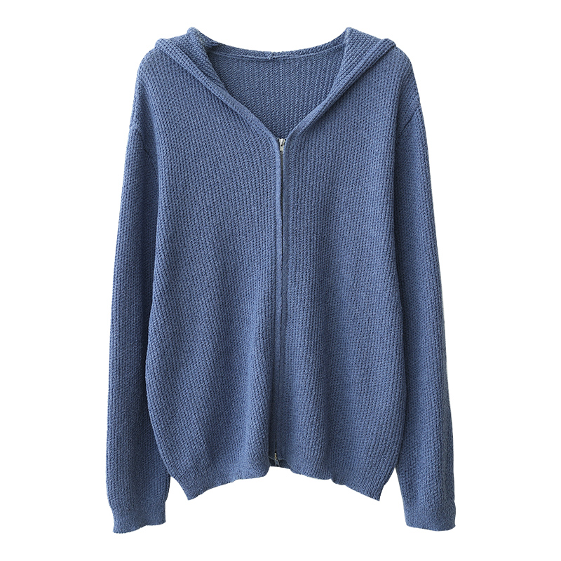 小耳出品 推荐！B入！萣制小米圈圈纱~休闲宽松百搭连帽针织开衫