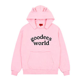 GOODBAI GOODEES 猫耳logo印花连帽卫衣