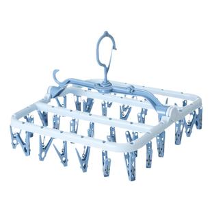 洁丽雅晾衣架多夹子家用宿舍阳台晒袜子神器可折叠学生宿舍便携用