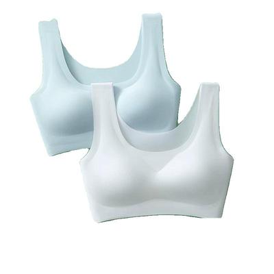 运动内衣女夏季薄款显小胸聚拢美背心式冰丝无痕文胸罩无钢圈超薄