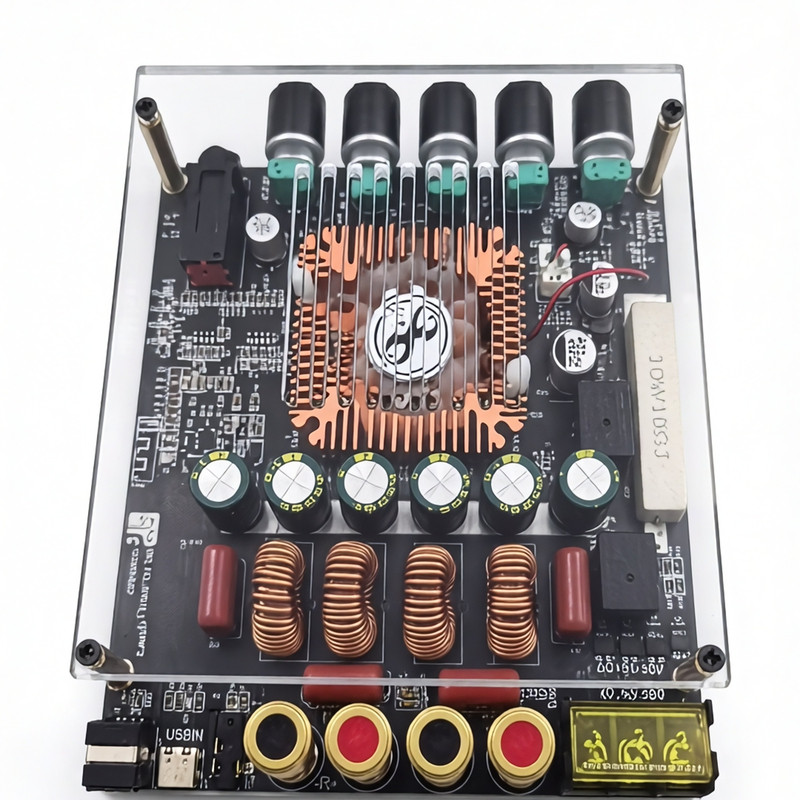 蓝牙6.0D类功放板TPA3255话筒/光纤/USB高保真音响功放改装2*300W