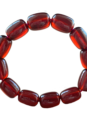 天然巴西石榴石桶珠手链闺蜜情侣