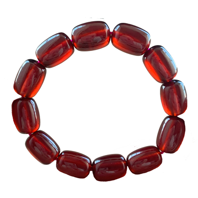 天然巴西石榴石桶珠手链闺蜜情侣