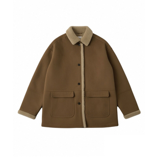 胖mm大码女装棕色百搭设计感翻领外套女冬季新款保暖显瘦加厚棉服