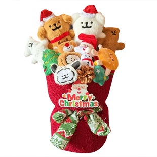 新年线条小狗玩偶花束疯狂动物城创意礼物跨年送女男友闺蜜情人节