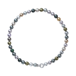 西大班黑蝶皇后人造大溪地黑混彩珍珠项链高级伴彩孔雀绿毛衣颈链