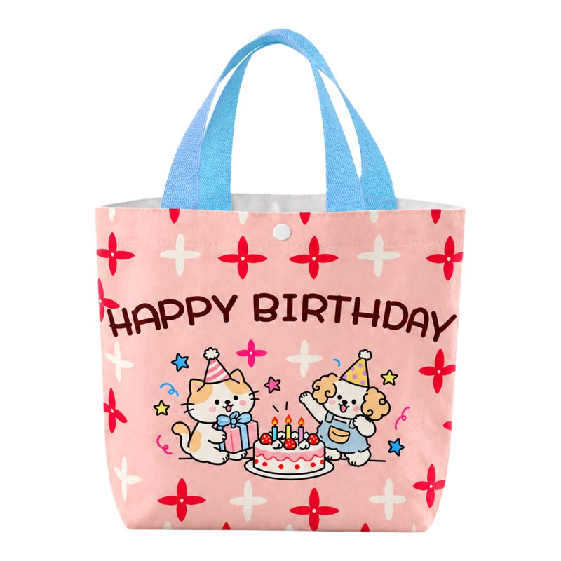 新款儿童生日高级感帆布手提袋