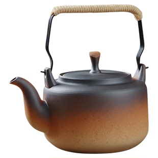 大宽口提梁壶养生陶壶大容量煮茶炭炉明火煤气炉可烧电陶炉烧水壶