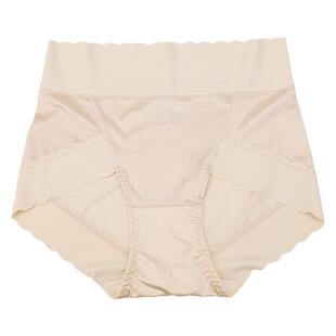 翘秘内裤女胖MM冰丝无痕轻收小腹蚕丝裆收腹大码三角裤头薄款5087