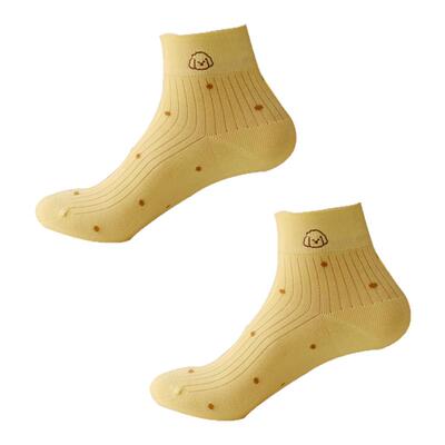 米吉诺拉 无骨夏季可爱刺绣小狗袜子学院风ins波点透气纯棉短筒袜