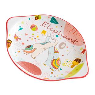 陶瓷烤盘家用2025新款盘子菜盘卡通好看的摩登时尚网红创意盘碟子