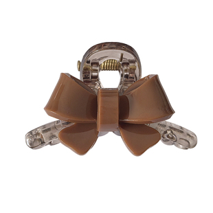 巧克力棕色小号刘海侧边发夹抓夹顶夹蝴蝶结韩国东大门新款发卡子