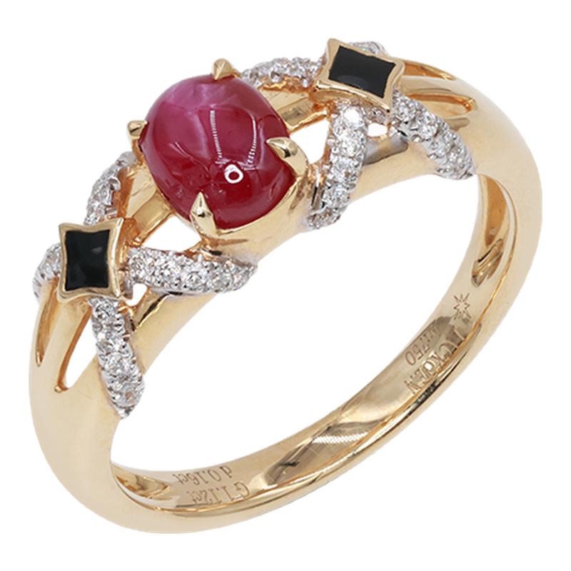 星光红宝石戒指18k金高级珠宝