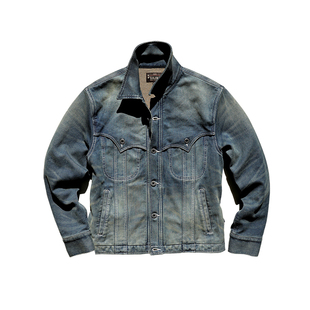 西里布美式复古西部牛仔夹克外套男阿美咔叽石磨水洗做旧非rrl