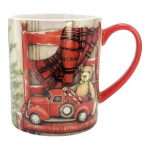 外贸精品LANG马克杯 标准美式马克彩绘 圣诞小熊咖啡杯 随手杯