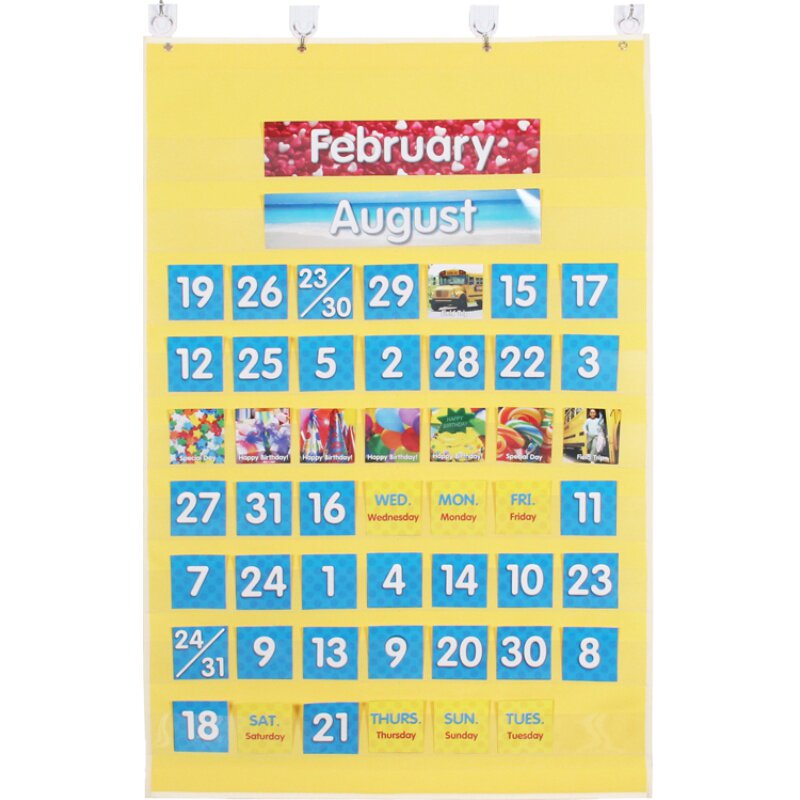 pocket chart幼儿园9层学习英文识字插卡挂袋PET启蒙教育挂袋