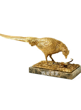 陶瓷大理石鹦鹉火烈鸟别墅工艺品