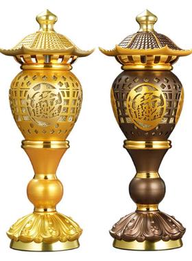 复古合金宫灯财神爷观音佛前长明灯上供专用灯家用插电led供灯