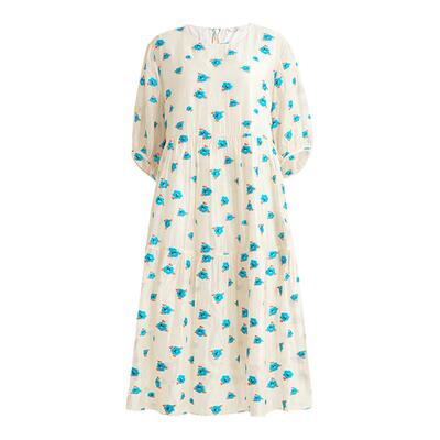 夏季AUM桑蚕丝提花剪花连衣裙女