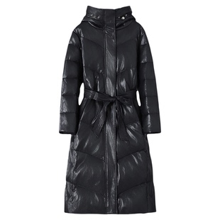 杨小妖小拉贡真皮羽绒绵羊皮外套油画系勃艮第红廓形哑光 501shop