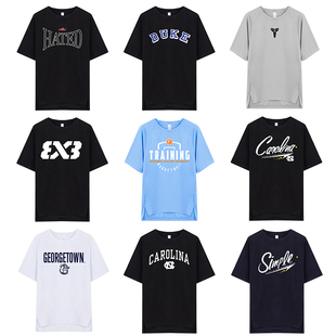 美式运动T恤男3x3篮球短袖速干衣半袖健身ncaa北卡大学投篮训练服