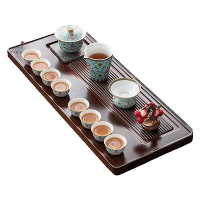 珐琅彩功夫茶具套装家用整套泡茶专用茶杯陶瓷白瓷高端年轻人茶具