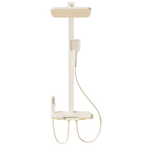 浪鲸淋浴花洒套装家用卫浴洗澡淋雨增压沐浴器浴室白色奶油风花洒