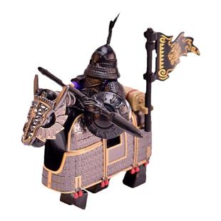 中国积木人仔古代风铁浮屠铁骑士兵宋朝儿童拼装玩具男孩礼物摆件