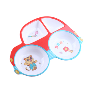 迪士尼宝宝儿童餐盘分格卡通家用防烫防摔幼儿园三四格密胺套装盘