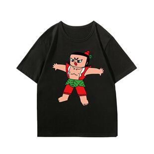 葫芦娃搞笑短袖衣服姐妹兄弟装宿舍团服卡通图案儿童t恤服装夏季