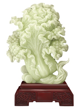 玉白菜摆件客厅办公室开业礼物