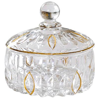 点特欧式水晶玻璃带盖糖果罐子