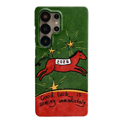 好运飞驰适用三星S26ultra手机壳S25/s24/s23/s22/note20ultra半包硬壳韩国涂层菲林个性创意新款