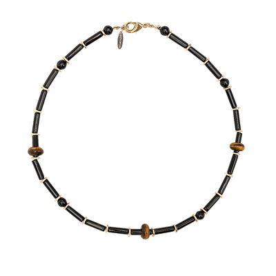 LAZYCIRCLES黑玛瑙虎眼石项链