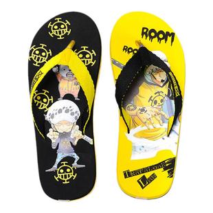 班尼路海贼王拖鞋夏季动漫卡通休闲男女情侣人字拖沙滩低平跟防滑