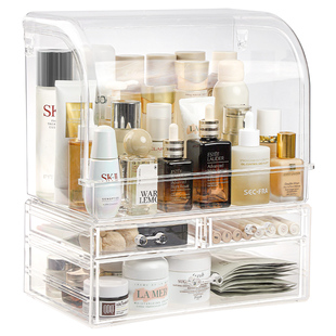 亚克力化妆品收纳盒大容量桌面防尘护肤品梳妆台整理置物架高级感