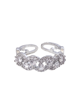 CRIVLA网红开口闪钻食指戒指女百搭个性小众设计高级感轻奢戒指环