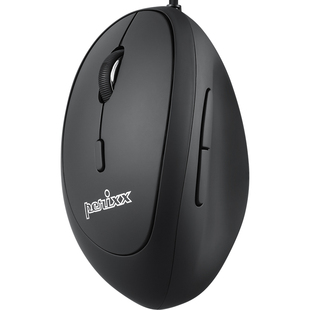 德国佩锐Perixx519L有线人体工学垂直竖握左手家用办公轻音小鼠标