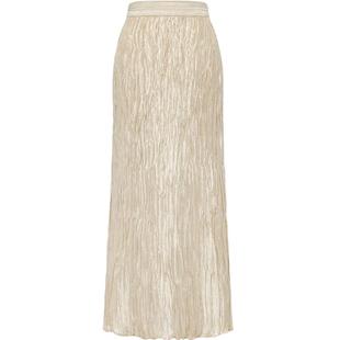 [唐嫣同款]EP雅莹女 优雅光泽压褶易打理A字半身裙 2025新款3402A