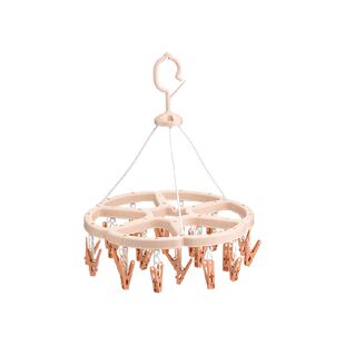 茶花防风晾衣架阳台晾晒神器多夹子家用吊挂圆盘内衣袜子晾衣夹