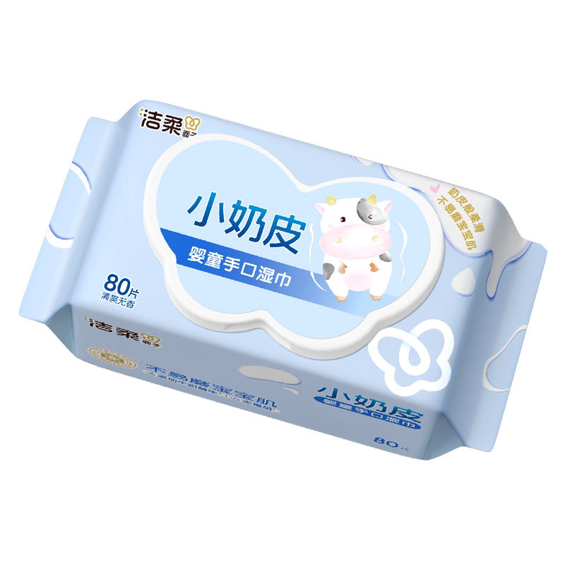洁柔小奶皮湿巾80抽大包