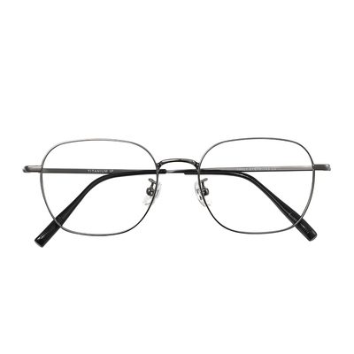 超轻纯钛眼镜近视女可配度数素颜多边形显脸小防蓝光眼镜框钛架