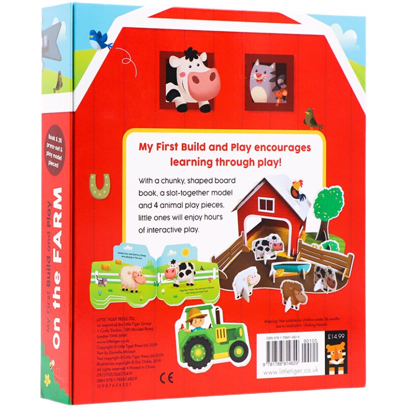 进口英文原版正版 My First Build Play系列立体拼搭游戏书 农场On The Farm英文原版 含纸板书拼图动物角色玩具英语启蒙亲子互动