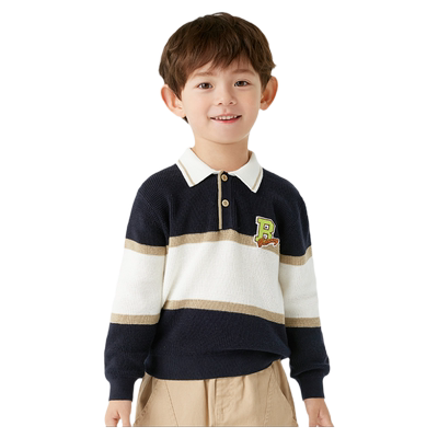 巴拉巴拉男童毛衣小童宝宝宽松POLO衫儿童针织衫2025秋冬新款童装