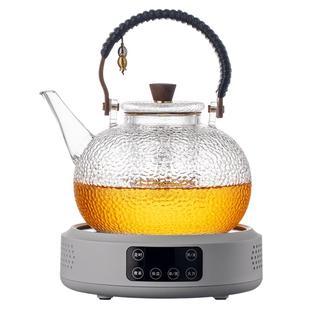 大容量蒸煮一体全玻璃蒸汽茶壶电陶炉套装1.9L大号锤纹煮茶器家用